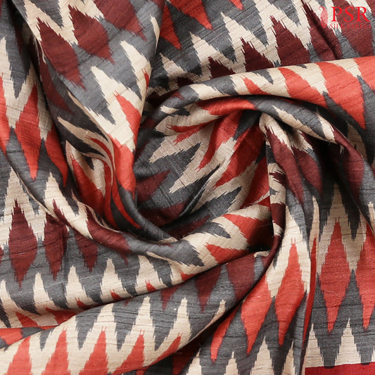 Beige Kadhi Tussar Silk Saree