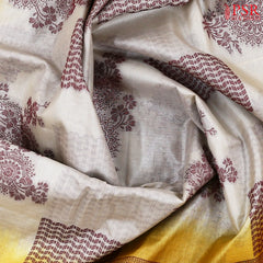 Pearl Grey Banaras Tussar Silk Saree