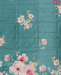 Steel Teal Semi Tassar Dress Material
