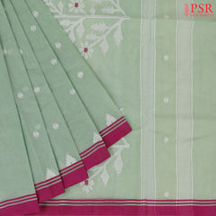 Mint Green Bengal Cotton Saree