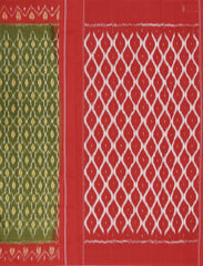 Olive Green Ikkat Cotton Saree