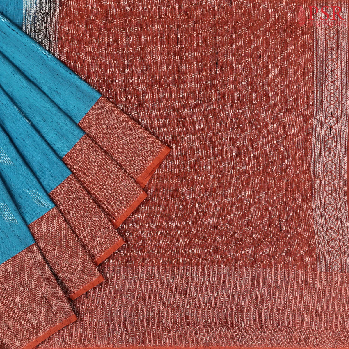 Peacock Blue Jute Art Silk Saree