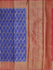 Berry Blue Banaras Tussar Silk Saree
