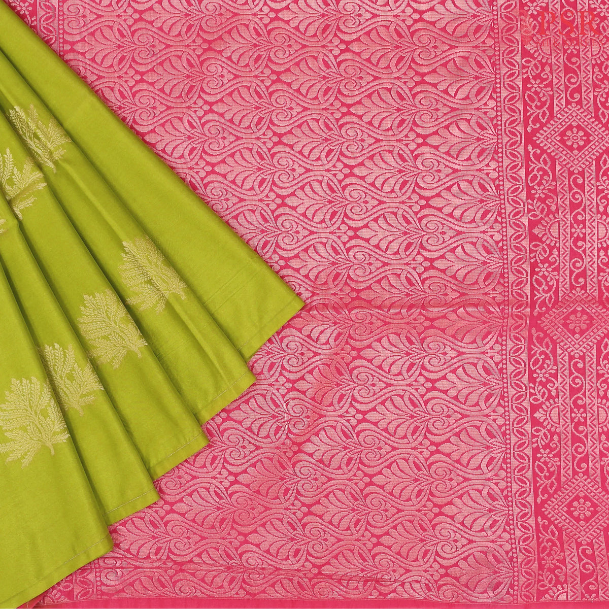 Pear Green Soft Art Silk Saree