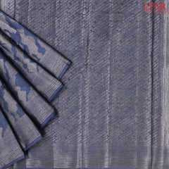 Dark Blue Banaras Tussar Silk Saree