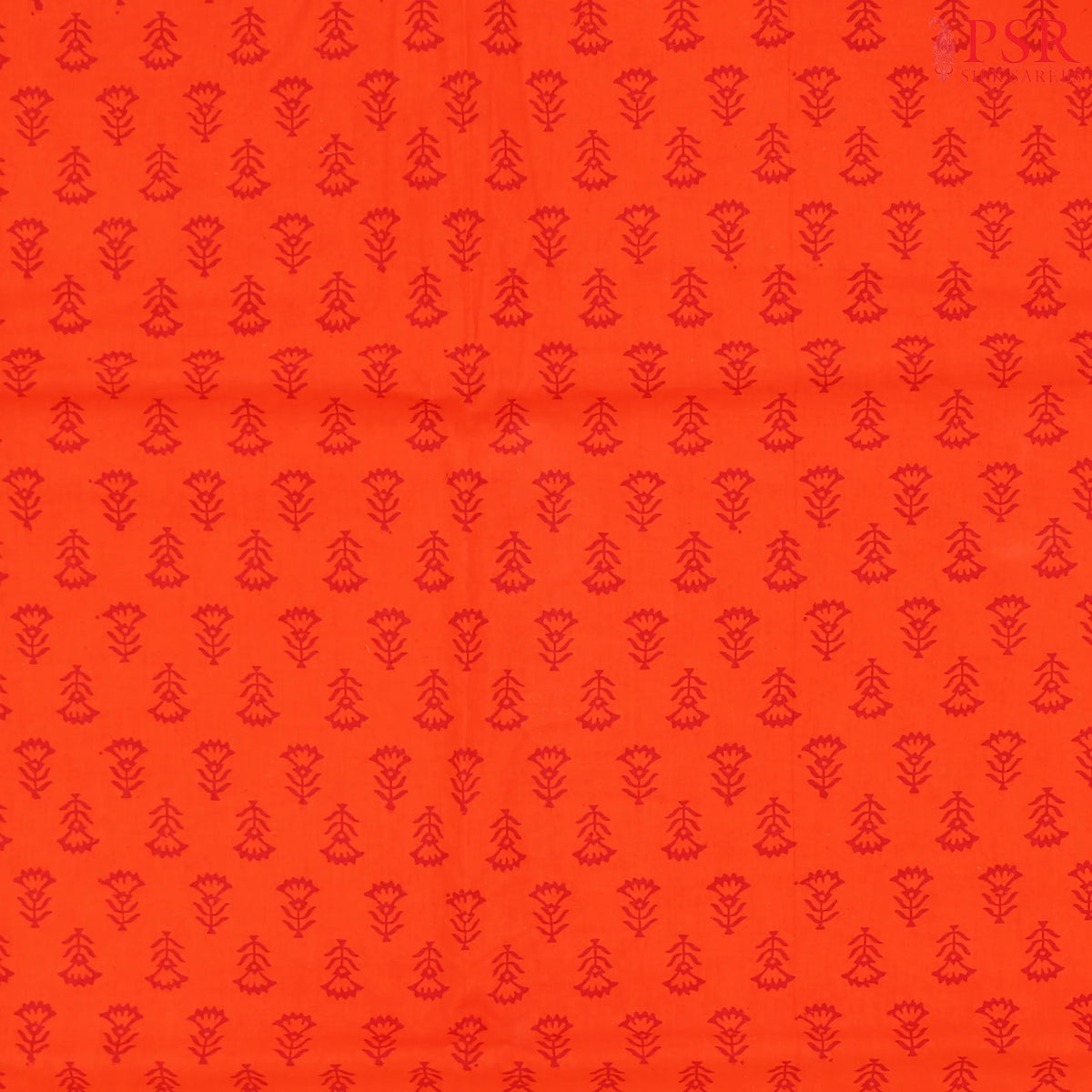 Vermilion  red Cotton Print Running Material