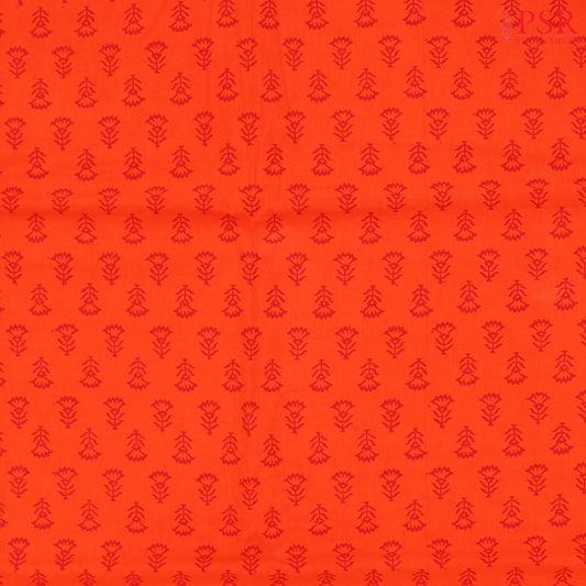 Vermilion  red Cotton Print Running Material