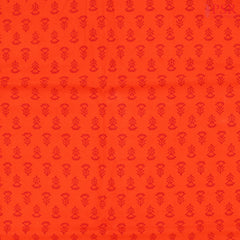 Vermilion  red Cotton Print Running Material