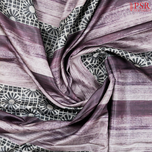 Mauve Purple Semi Tussar Saree