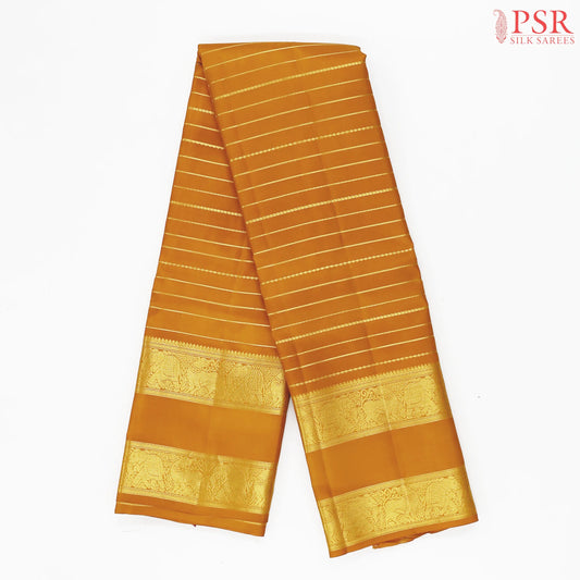 Apricot Orange Kanchipuram Silk Saree