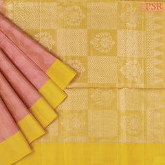 Coral Peach Soft Silk Saree