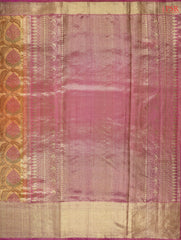 Apricot Orange Bridal Kanchipuram Tissue Silk Saree