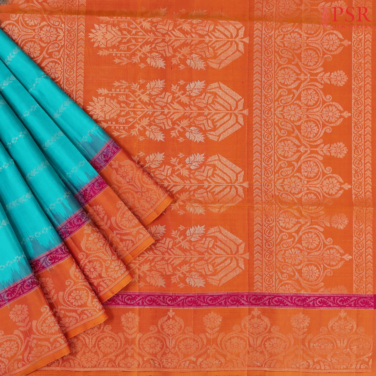 Dark Turquoise Soft Silk Saree