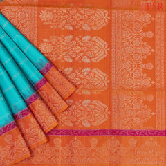 Dark Turquoise Soft Silk Saree