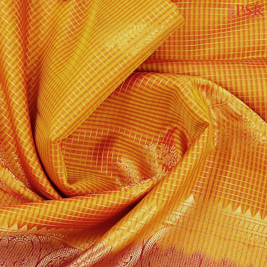 Marigold Fancy Kanchipuram Silk Saree