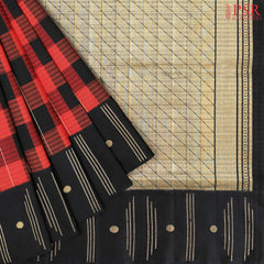 Red & Black Soft Silk Saree