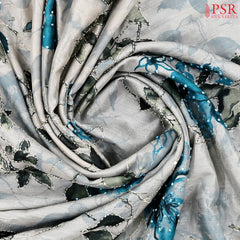 Light Grey Semi Dupion Saree