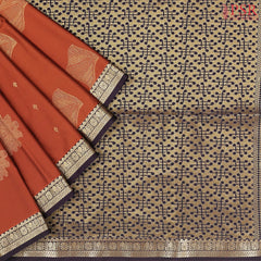 Rust Orange Soft Art Silk Saree