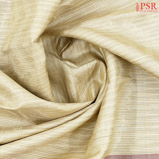 Beige Kanchipuram Silk Saree