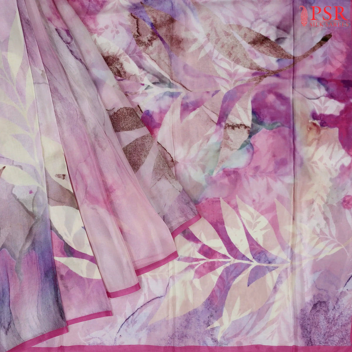 Light Pink Semi Crepe Saree
