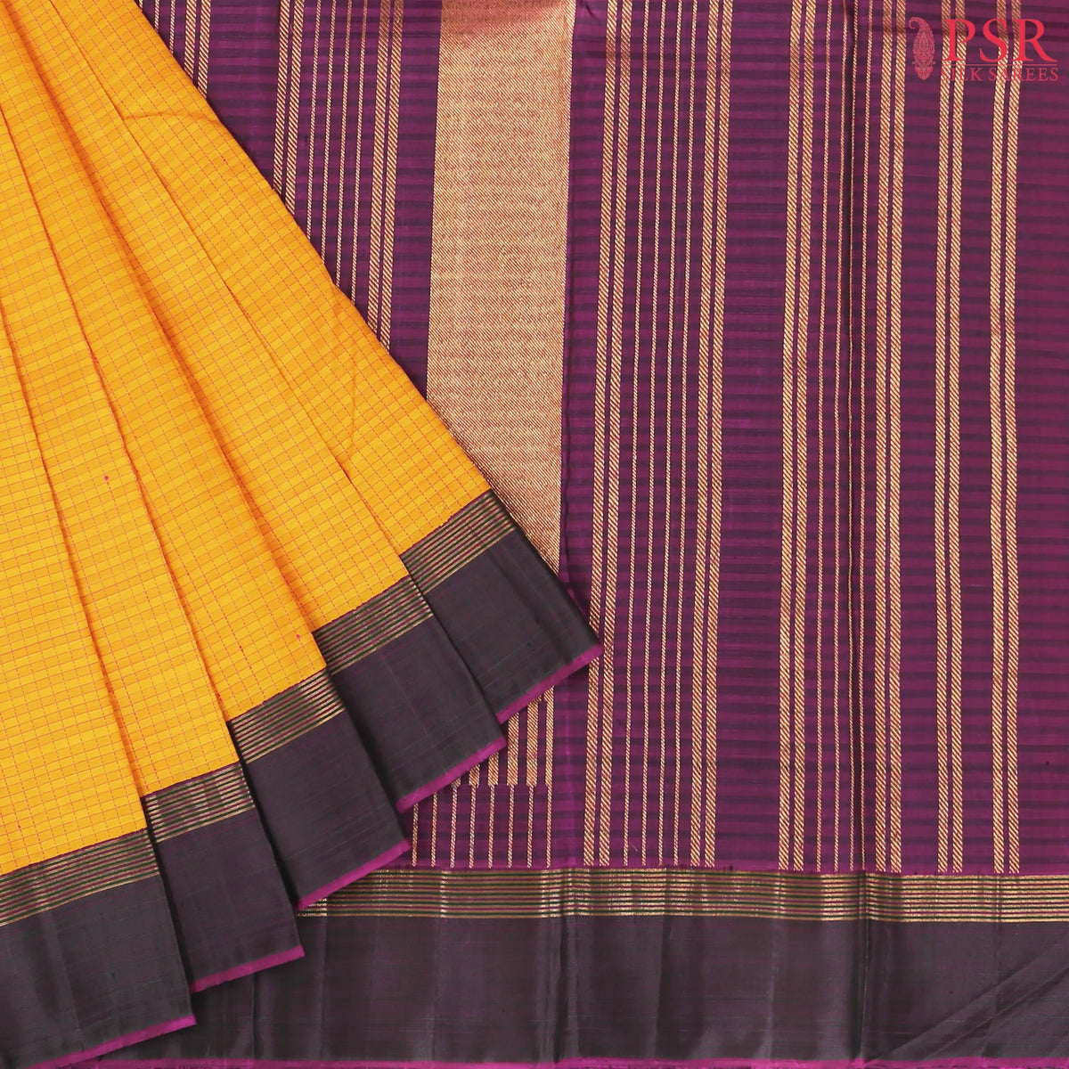 Marigold Yellow Kanchipuram Silk Saree