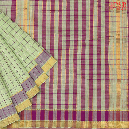 Pistachio Green Mangalagiri Cotton Saree