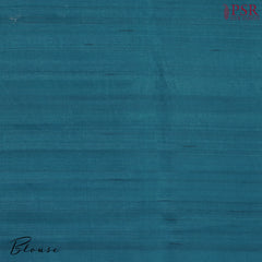 Dark Peacock Blue Kosa Embroidery Saree