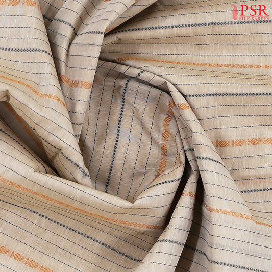 Tussar Beige Kalakshetra Kovai Cotton Saree