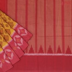Firey Orange Ikkat Cotton Saree