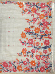 Olive Beige Ghicha Cotton Saree