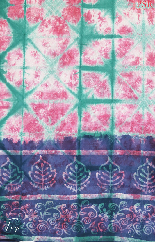 Rouge Pink & Rama Green Cotton Dress Material