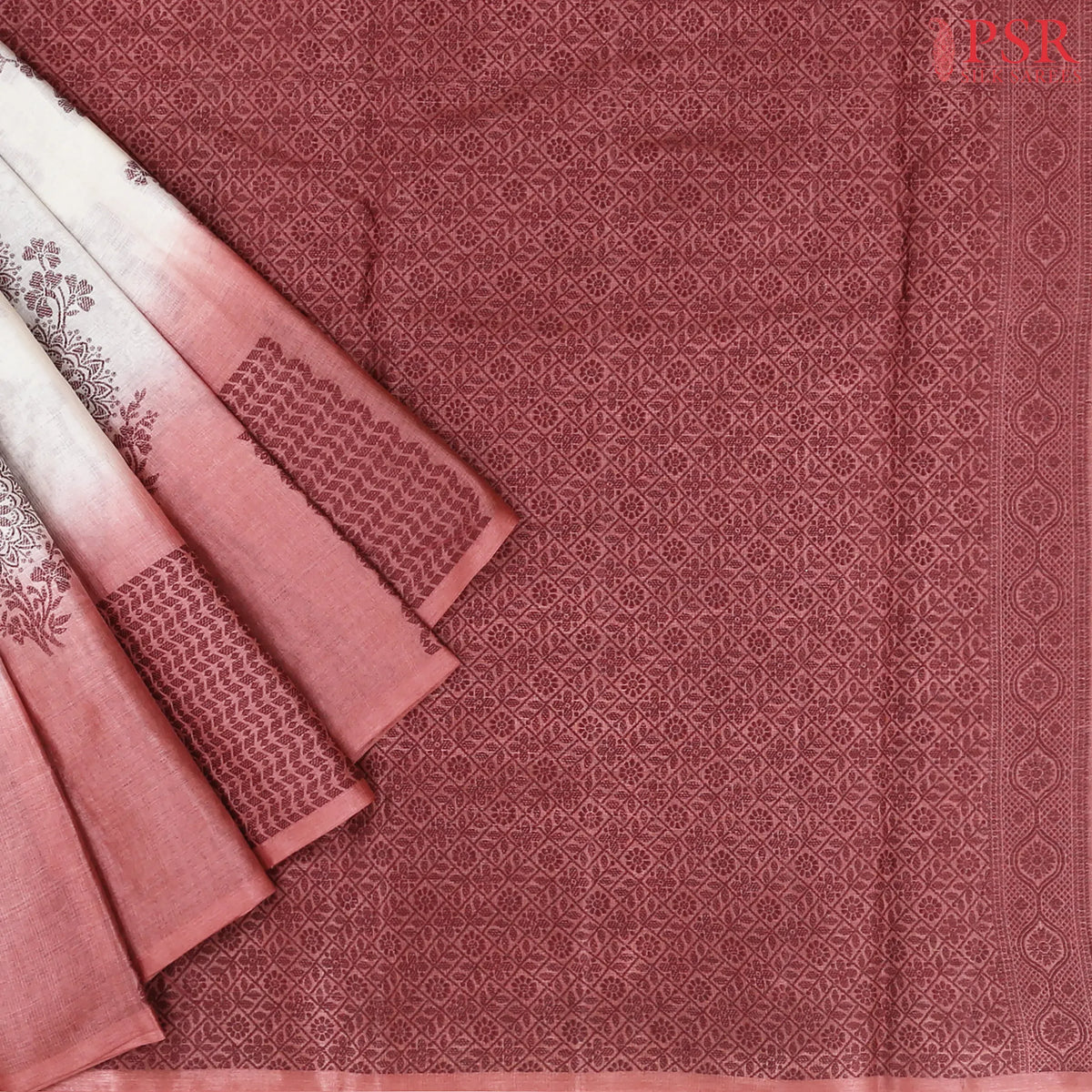Pearl Grey Banaras Tussar Silk Saree
