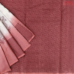 Pearl Grey Banaras Tussar Silk Saree