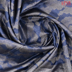 Dark Blue Banaras Tussar Silk Saree