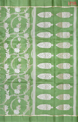 Asparagus Green Chiniya Silk Saree