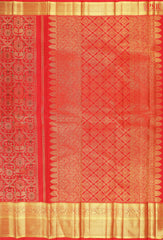 Red Kanchipuram Jacquard Silk Saree