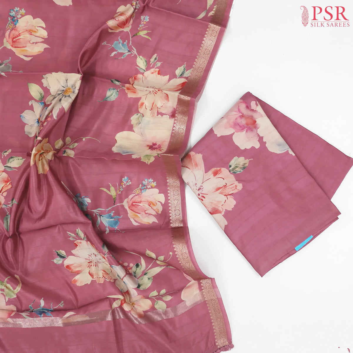 Onion Pink Semi Tassar Dress Material