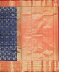 Prussian Blue Fancy Kanchipuram Silk Saree