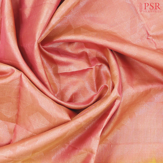 Coral Peach Soft Silk Saree