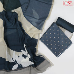 Steel Grey & Greige Chanderi Silk Cotton Dress Material