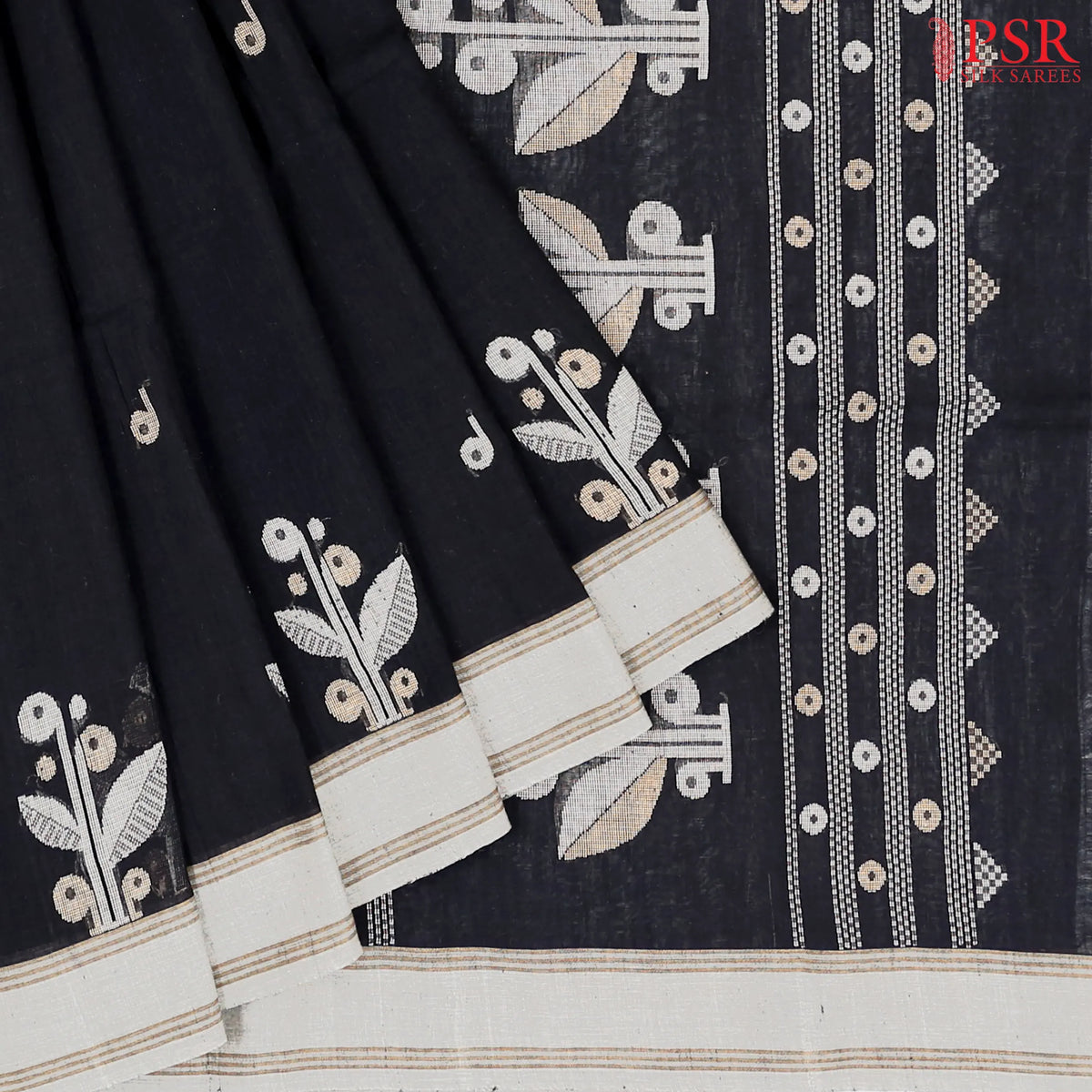 Black Byloom Cotton Saree