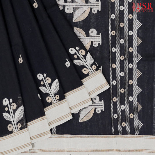 Black Byloom Cotton Saree