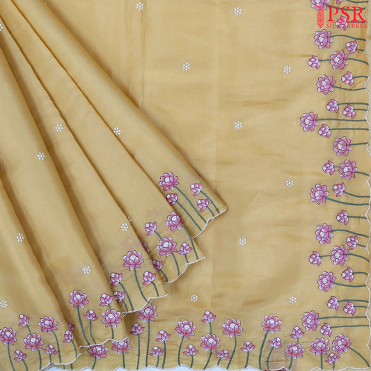 Mellow Yellow Semi Dupion Saree