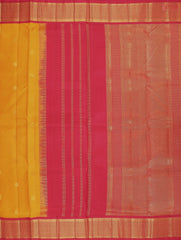 Amber Yellow Nine Yards Half Fine Silk Saree