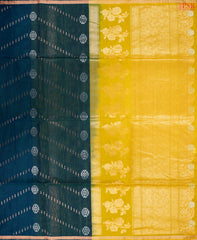 Dark Peacock Blue Silk Cotton Saree