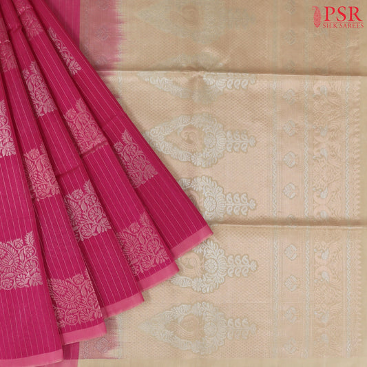 Hot Pink Silk Cotton Saree