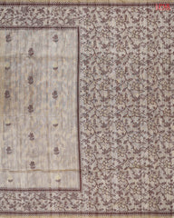 Tussar Beige Ghicha Cotton Saree