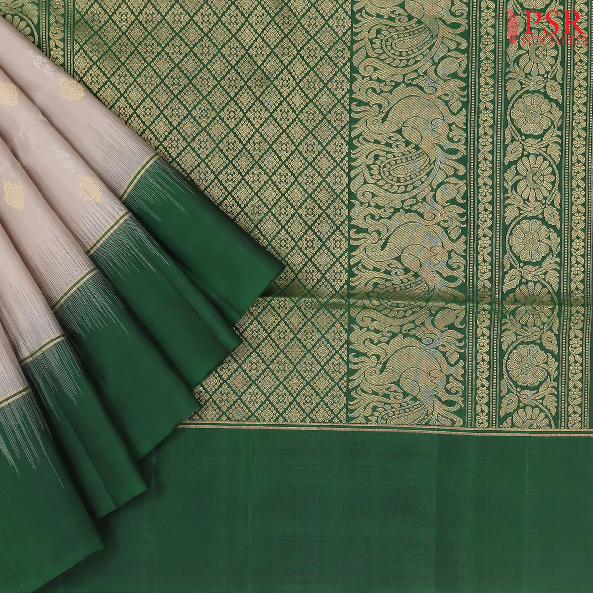 Fossil Grey Soft Silk Saree