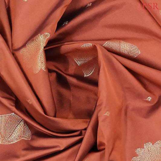 Rust Orange Soft Art Silk Saree