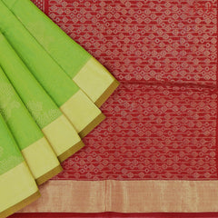 Parrot Green Silk Cotton Saree